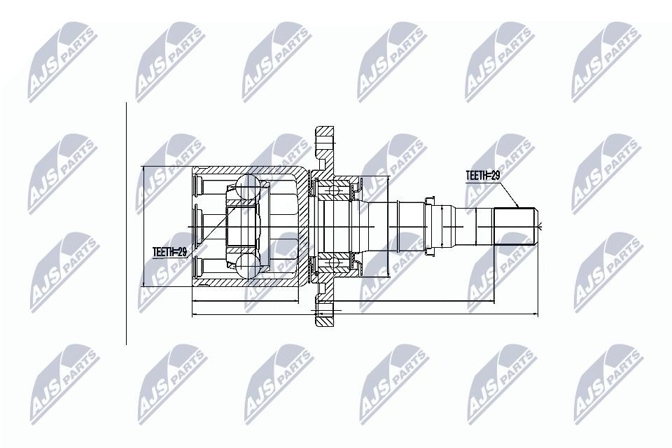 NTY CV Joint Drive Shaft Set NPW-NS-046 For Nissan Renault