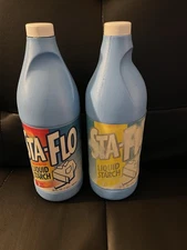 Lot Of Two STA-FLO Concentrated Liquid Starch 32 fl oz Bottle Great For Crafts