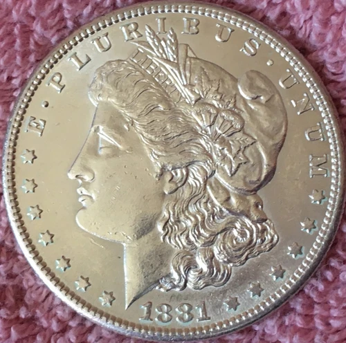 1881-S  Morgan Silver Dollar, UNC./ BU.  Great Date Nice Coin    Lot # 32