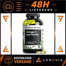 natural elements Omega 3 – 365 Kapseln – 2000mg Fischöl pro Tagesdosis