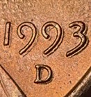 1993-D Lincoln  cent DDO  ALL OVER LINCOLN FACE    DDR — photo 2