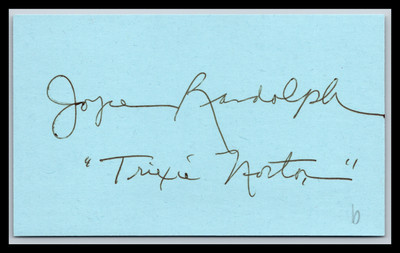 Joyce Randolph - Actress - 3x5 Card - Signed / Autograph (b)