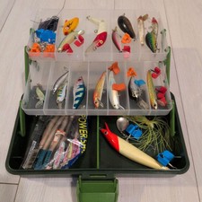 Fishing Lure Bulk Set with Box, Used, Damaged, No Singles, Japan