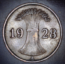 Vintage 1928-A Pre-Nazi German 1 Reichspfennig Germany Coin Belin Mint