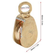 ⁺Brass Flag Rope Pulley Rotating 32mm Dia Lifting Single Pulley Block Fine