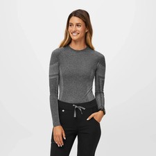 Figs Salta Seamless Longsleeve Underscrub in Graphite, Size Medium