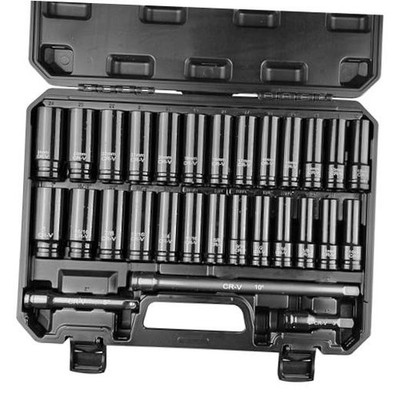 29pcs 1/2'' Socket Set, Drive Deep Impact Socket Set, Including 29 PCS (3/8''-1'')