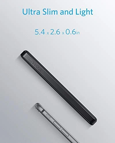 ANKER POWERCORE II SLIM 10000 BANCO DE ENERGÍA ULTRA SLIM, SALIDA 18W, A1261 - NEGRO Foto 3 de 4