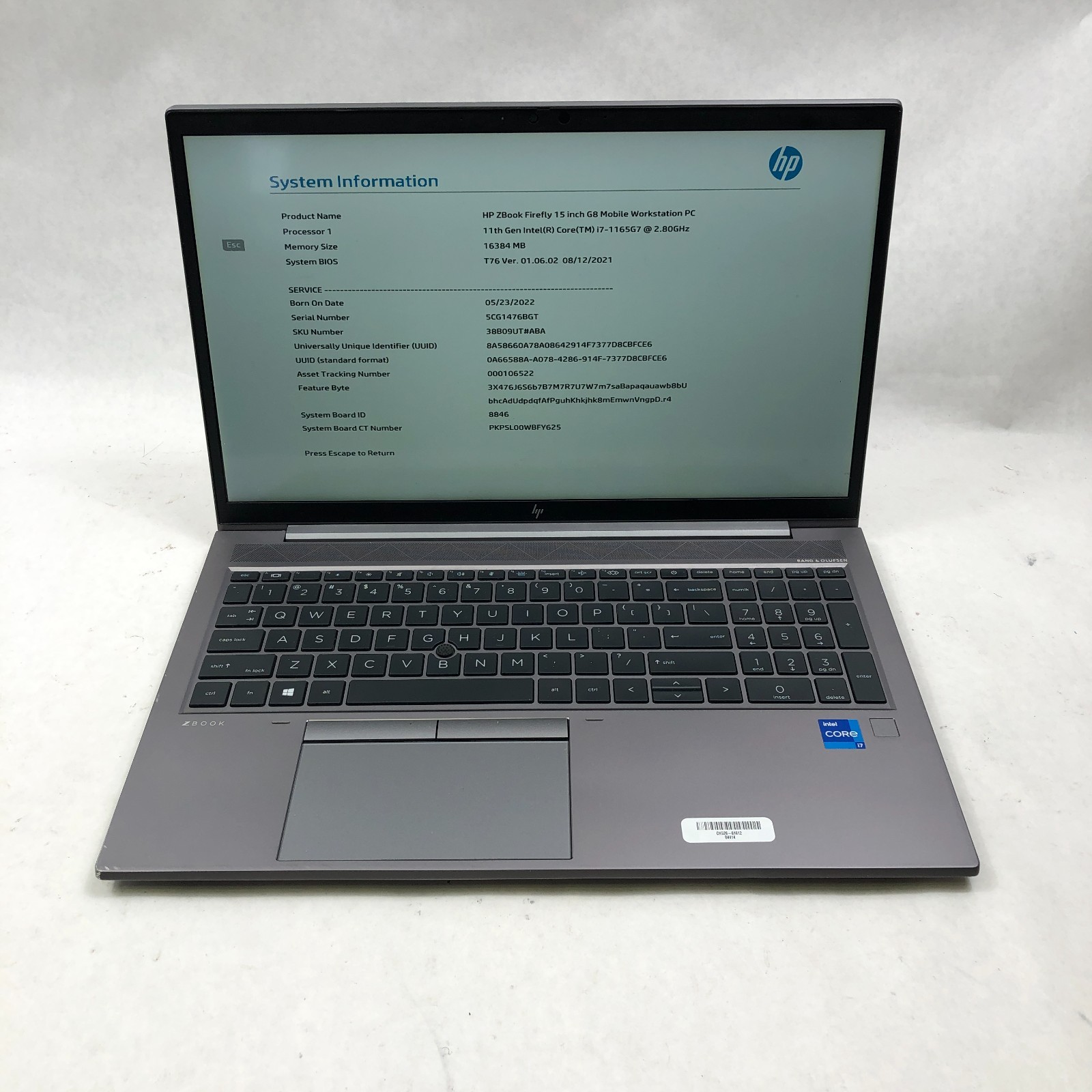 HP ZBook Firefly 15 G8 Mobile Workstation i7-1165G7 16GB RAM No SSD