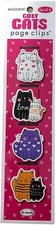 Re-marks Cozy Cats with Hearts Magnetic Page Clips, Set of 4