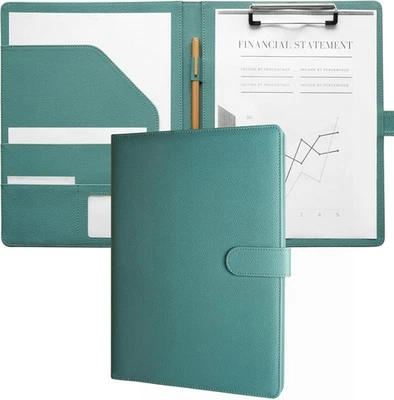 Mymazn Klemmbrett A4 mit Deckel, Mappe A4 Schreibmappe Klemmbrettmappe, PU-Leder