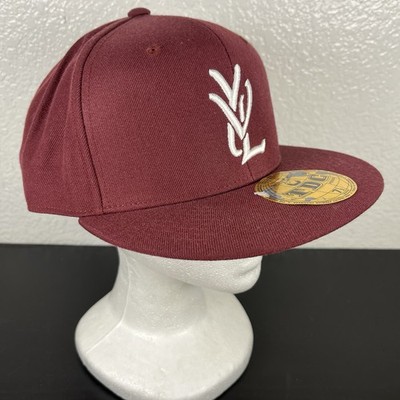 Yvl Fitted Hat Burgundy Size 7 1/2