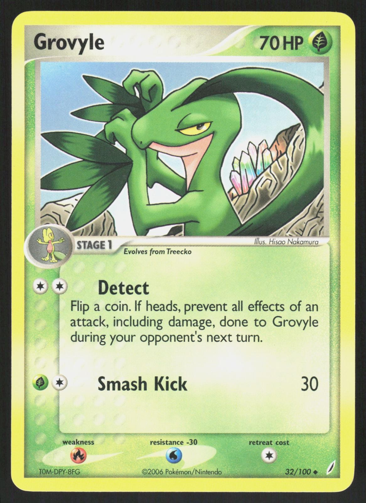 Grovyle 32/100 - Pokemon Crystal Guardians - Uncommon - LP
