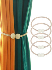 4 Pack Magnetic Curtain Tiebacks, Curtain Tiebacks Buckles Holdbacks Holders for