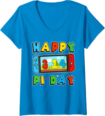 Video Game Love Maths Pi Day Gamer Teacher Gaming Ladies' V-Neck Tshirt
