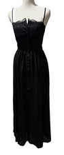 NEW $149 Lucky Brand Black Dress Size XS Midi Babydoll Lace Gothic Romantic  