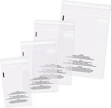 400 Clear Poly Bags Bundle Self Seal Suffocation Warning 6x9 8x10 9x12 11x14