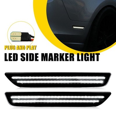 2pcs For 2010-2014 Ford Mustang LED Front Bumper Marker Side Light Super White