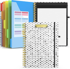 Clipboard with Refillable Notepad, Clipboard Folder with 10 Storage Pockets for