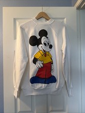 Vintage Disney Mickey Mouse Double Sided Front Back Sweatshirt XL / RARE / MINT