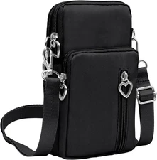 BIAOTIE Small Crossbody Bags for Women Travel Pouch Shoulder Bag Cell Black 