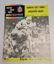 1966 Kansas City Chiefs vs Houston Oilers AFL Pictorial Program - Grocery Bowl