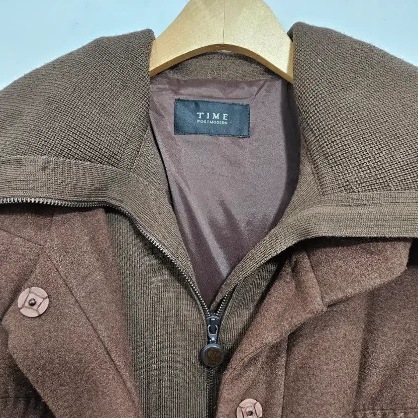 TIME Postmodern Brown Down Padding Coat Womens Ou… - image 11