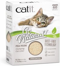 Go Natural Pea Husk Clumping Cat Litter   Unscented 12.3 lbs   Plant-Based