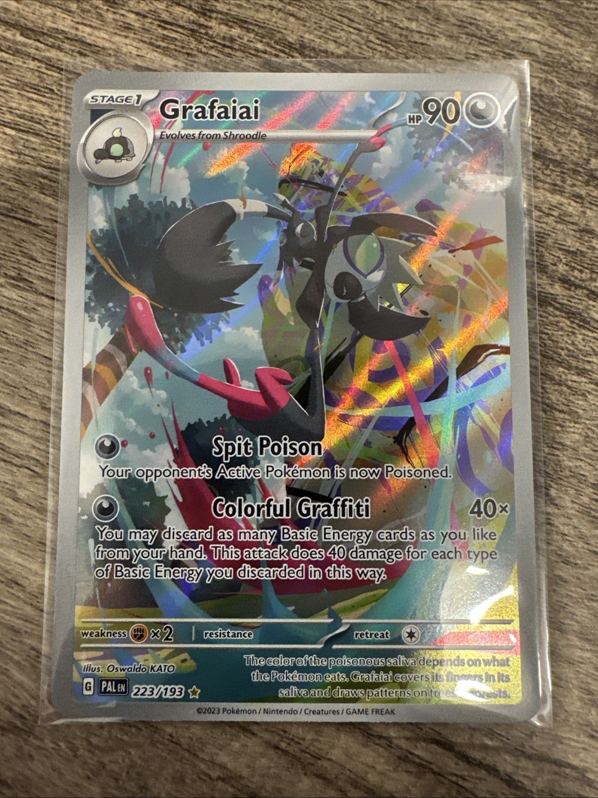 Pokémon TCG Paldea Evolved Grafaiai Holo Illustration Card #223/193 Near Mint