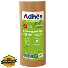 ADHES Kraft Paper Tape, 2"x60yd, 6 Rolls Brown Shipping Tape Writable