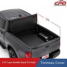 5ft Low-profile Flip Up Frp Hard 3-fold Tonneau Cover For 17-26 Honda Ridgeline