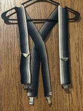 Men's Welch Elastic Suspenders * 2" Wide * Clip On * Stripes * Made In USA
