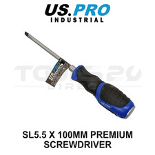 US PRO Industrial SL5,5 x 100 mm Durchgangsschraubendreher S2 Stahl 4554