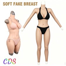 No Oil Silicone Full Bodysuit E Cup Breast Forms Body Suit For Crossdresser US