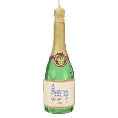 Kurt Adler Glass Champagne Bottle Ornament