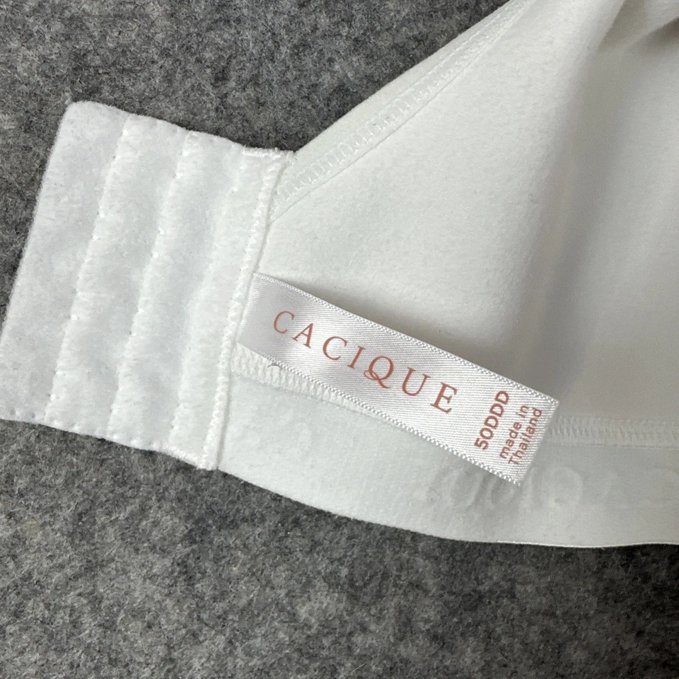 Sujetador Cacique Sin Forro Cobertura Completa Sin Alambres Talla 50DDD Blanco Usado en Excelente Condición Foto 3 de 4