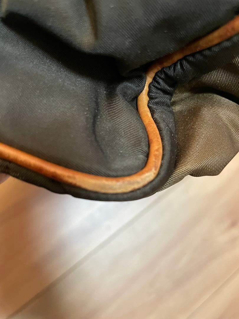 Rare Vintage PRADA Nylon Leather Tote Shoulder Bag Metal Buckle Olive Navy thumbnail 5