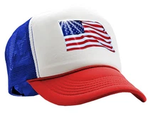 USA FLAG Adjustable Snapback Unisex Patriotic Trucker Hat Cap