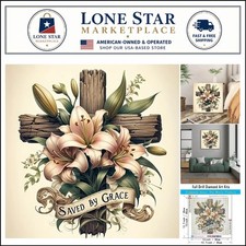 Complete 5D Diamond Painting Kit - Craft Stunning Lily Cross Art, 13.7 Inch