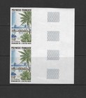 FRANCE FRENCH POLYNESIA 1982 AIR  VERTICAL PAIR IMPERF MINT NEVER HINGED RARE