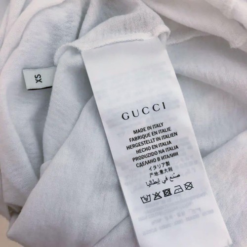 Autentyczna koszulka GUCCI Sherry Lien Blocking Logo Wzór Rozmiar XS Casual - Zdjęcie 3 z 24