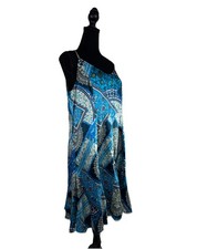 Marciano by Guess Boho Patchwork Floral Blue Style Silk Dress Size 8 *No Belt