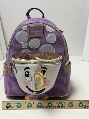 Disney Beauty and the Beast Chip Mini Backpack NWT Loungefly Disney Beauty and the Beast Chip Figural Corduroy  main image 4