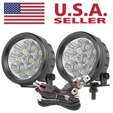 2x 3.5 120w Round Led Work Light Bar Driving Lights Fog Lamps Pickup Wiring