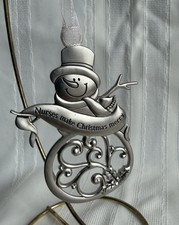 Snowman Nurses Make Christmas Merry Ornament Gift Rhinestone Scrollwork Hanging