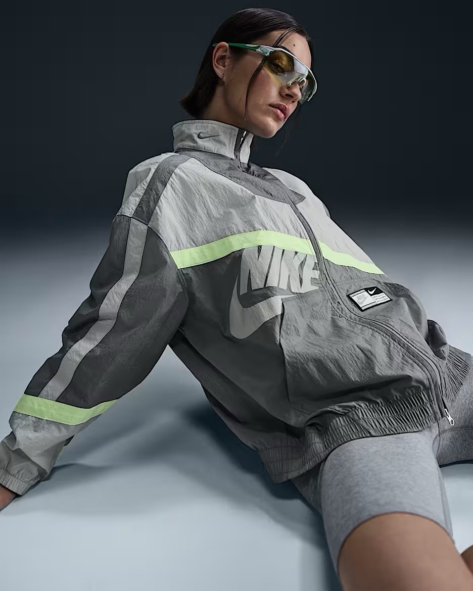 SACAI X NIKE Taglia Small Tuta Nike Sportswear Track Donna Tessuto Oversize Grigio Prezzo consigliato £180