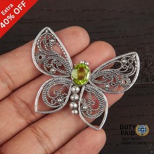 August Birth Peridot Stone Engagement Elegant Birthday Pendant Sterling Silver