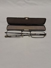 SlenderEyes Folding Metal Reading Glasses 1.0 Hi-Quality Corning Glass Lenses