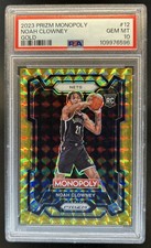 2023-24 Panini Prizm Monopoly Noah Clowney RC Gold Rookie #/49 Nets PSA 10
