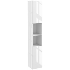 Image of kleankin High Gloss Bathroom Floor Cabinet Storage Cupboard with Doors